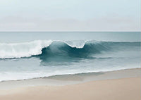 Teal Reverie Coastal Deep Painting Art - Vertical