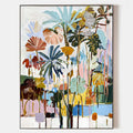 Hand painted original oil painting botanical wall art canvas nordic scandinavian elegant luxury modern home decor tropical floral palet