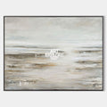 Original hand painted misty coastal abstract oil painting canvas wall art, nordic scandinavian minimalist elegant luxury modern living