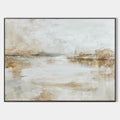 Original hand painted ivory taupe coastal abstract oil painting canvas wall art, nordic scandinavian minimalist elegant luxury modern l