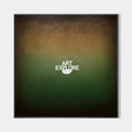 Original hand painted amber green atmospheric abstract oil painting canvas wall art, nordic scandinavian elegant luxury modern living r