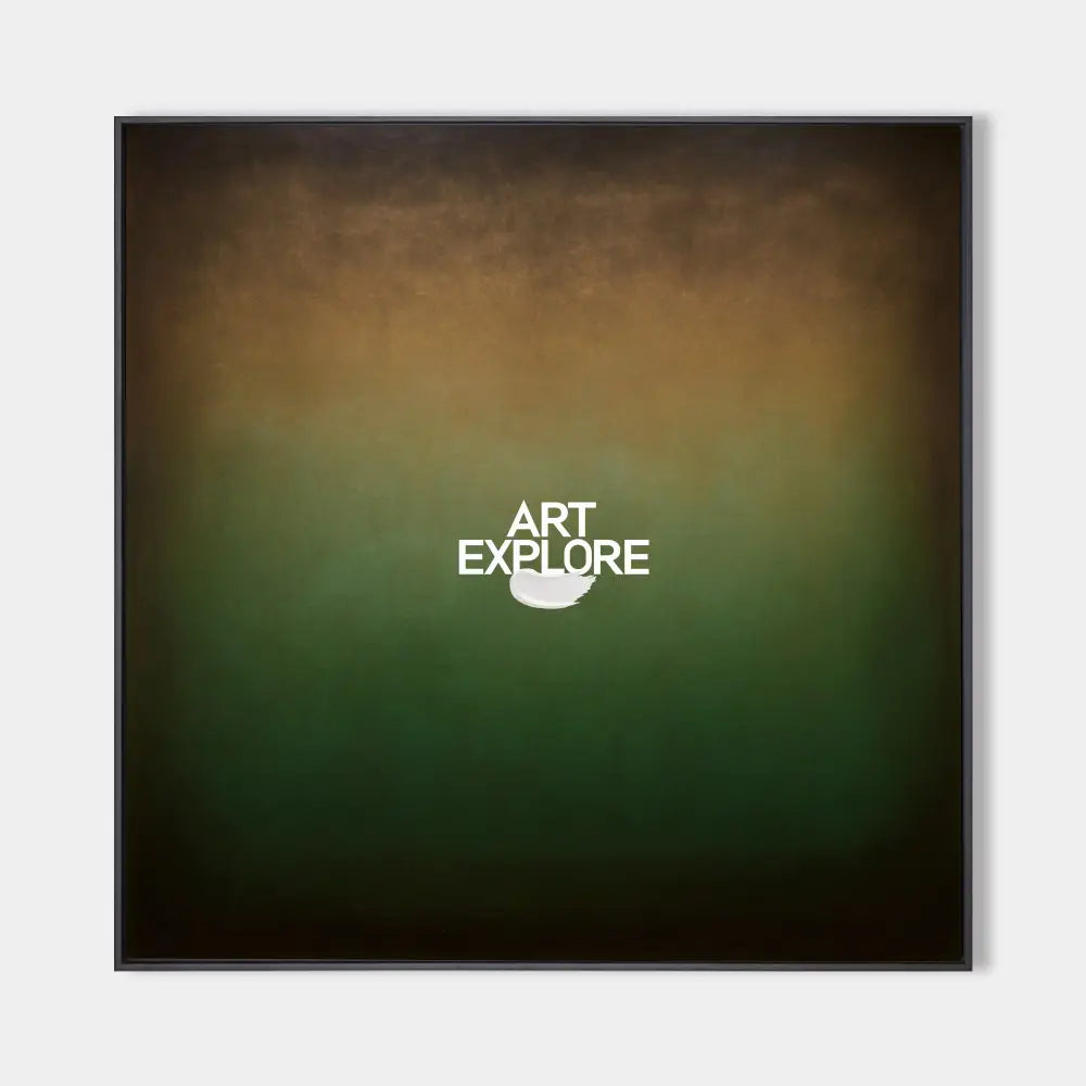 Original hand painted amber green atmospheric abstract oil painting canvas wall art, nordic scandinavian elegant luxury modern living r