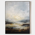 Original hand painted grey gold abstract landscape oil painting canvas wall art, nordic scandinavian minimalist elegant luxury modern l