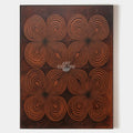 Original hand painted copper brown swirling geometric abstract oil painting canvas wall art, elegant luxury modern nordic scandinavian