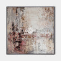 Original hand painted sienna charcoal dusty rose abstract oil painting canvas wall art, nordic scandinavian vintage elegant luxury mode