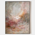 Original hand painted blush rose abstract oil painting canvas wall art, atmospheric vintage landscape nordic scandinavian elegant luxur