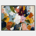 Original hand painted bold abstract floral oil painting canvas, amber gold crimson blush brushstrokes, elegant luxury modern nordic sca