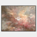 Original hand painted blush rose abstract cloud landscape oil painting canvas wall art, nordic scandinavian elegant luxury modern livin