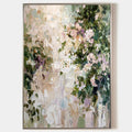 Hand painted original oil painting wall art canvas blush roses sage green floral elegant luxury nordic scandinavian modern home decor