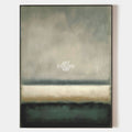 Original hand painted slate grey green abstract oil painting canvas wall art, nordic scandinavian minimalist elegant luxury modern livi