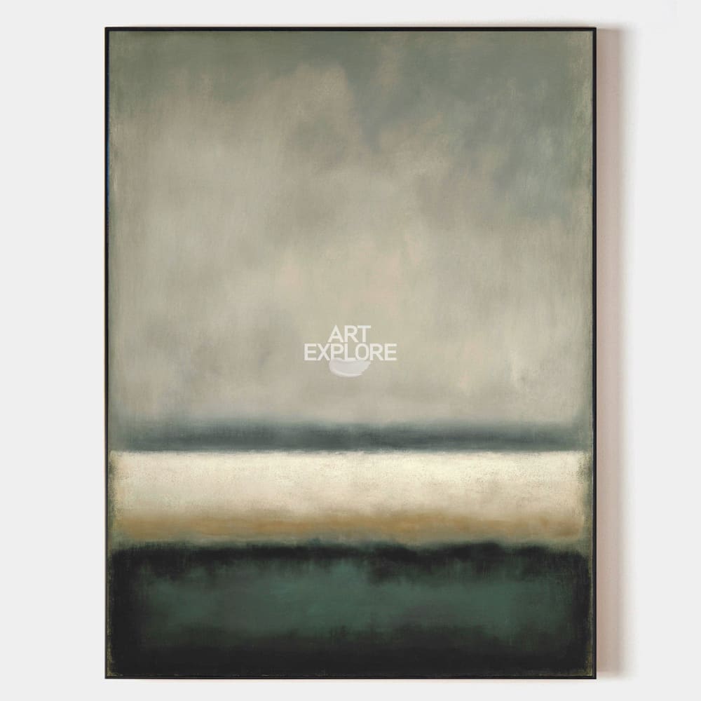 Original hand painted slate grey green abstract oil painting canvas wall art, nordic scandinavian minimalist elegant luxury modern livi