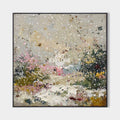 Original hand painted blush pink gold abstract landscape oil painting canvas wall art, nordic scandinavian elegant luxury modern living