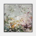 Original hand painted blush pink ivory gold abstract floral oil painting canvas wall art, nordic scandinavian elegant luxury modern hom