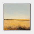 Original hand painted golden prairie landscape oil painting canvas wall art, nordic scandinavian minimalist elegant luxury modern livin