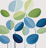 Teal Bloom Botanical Painting Art - Square
