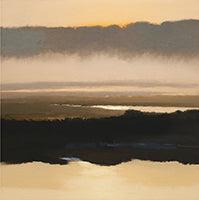 Golden Stillness Atmospheric Painting Art - Square