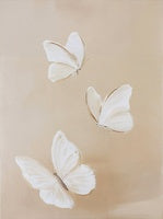 Ivory Drift Organic Painting Art - Vertical