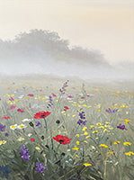 Mist Bloom Botanical Deep Painting Art - Set of 2
