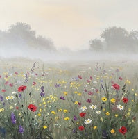 Mist Bloom Botanical Bold Painting Art - Vertical