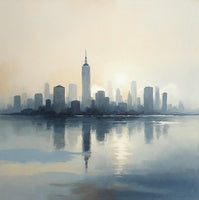 Mist Stillness Atmospheric Pure Painting Art - Square