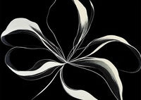 Onyx Bloom Organic Painting Art - Vertical