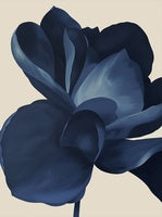 Midnight Bloom Botanical Bare Painting Art - Vertical