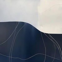 Midnight Drift Coastal Soft Painting Art - Horizontal