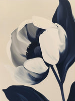 Midnight Bloom Organic Diptych Painting Art - Set of 2