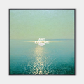 Original hand painted teal ocean oil painting canvas wall art, golden light reflections, nordic scandinavian minimalist elegant luxury