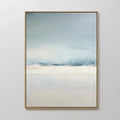 Original hand painted misty blue ivory abstract coastal oil painting canvas wall art, nordic scandinavian elegant luxury minimalist modern living room