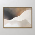 Original hand painted charcoal cream abstract oil painting canvas wall art, nordic scandinavian elegant luxury modern living room home decor interior