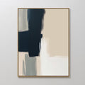Original hand painted navy blue beige white abstract oil painting canvas wall art, nordic scandinavian elegant luxury minimalist modern living room ho