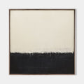 Original hand painted black ivory abstract oil painting canvas wall art, nordic scandinavian minimalist elegant luxury modern living ro