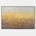 Original hand painted amber gold geometric grid oil painting canvas wall art, nordic scandinavian minimalist elegant luxury modern livi