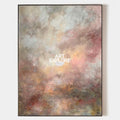 Original hand painted blush rose amber atmospheric abstract oil painting canvas wall art, nordic scandinavian elegant luxury modern liv