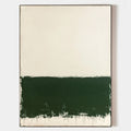 Original hand painted ivory and forest green abstract oil painting canvas wall art, nordic scandinavian minimalist elegant luxury moder