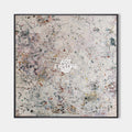 Original hand painted ivory abstract splatter oil painting canvas wall art, nordic scandinavian minimalist elegant luxury modern living