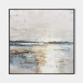 Original hand painted misty coastal abstract oil painting canvas wall art, grey navy gold nordic scandinavian minimalist elegant luxury