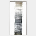 Original hand painted slate grey abstract oil painting canvas wall art, vertical brushstroke minimalist nordic scandinavian elegant lux