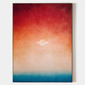 Original hand painted crimson orange teal gradient abstract oil painting canvas wall art, nordic scandinavian elegant luxury modern liv