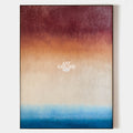 Original hand painted crimson orange cream blue gradient abstract oil painting canvas wall art, nordic scandinavian elegant luxury mode