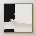 Original hand painted black ivory abstract oil painting canvas wall art, bold geometric nordic scandinavian elegant luxury modern living room home dec
