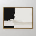 Original hand painted black ivory abstract oil painting canvas wall art, bold minimalist brushstroke nordic scandinavian elegant luxury modern home de