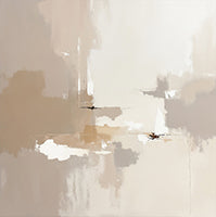 Linen Stillness Atmospheric Deep Painting Art - Square