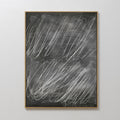 Original hand painted charcoal black white looping abstract oil painting canvas wall art, nordic scandinavian elegant luxury modern home decor interio