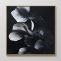 Hand painted original black white botanical ginkgo leaf oil painting canvas wall art, nordic scandinavian elegant luxury modern home decor interior de