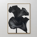 Original hand painted black botanical silhouette oil painting canvas wall art, nordic scandinavian elegant luxury minimalist modern living room home d