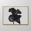 Original hand painted black botanical floral oil painting canvas wall art, nordic scandinavian minimalist elegant luxury modern living room home decor