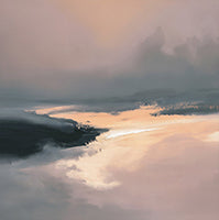 Blush Drift Atmospheric Deep Painting Art - Square