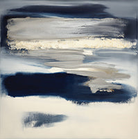 Midnight Drift Coastal Abstract Painting Art - Square